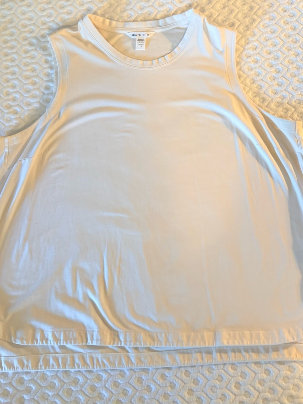 Athleta White Scoop-Neck Sleeveless Workout Tank